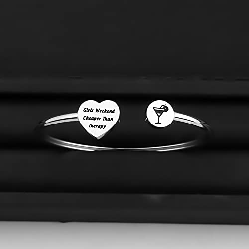 ENSIANTH Girls Getaway Gift Awesome Gift Girls Weekend Cheaper Than Therapy Keychain Weekend Gift for Girls3