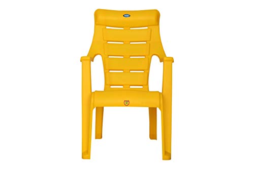 Image of Prima Baby Plastic Chair 125 Modern and Comfortable with Backrest for Study | Play | Desk | Kids with Arms for Home /School /Dining for 2 to 6 Years Age,Yellow