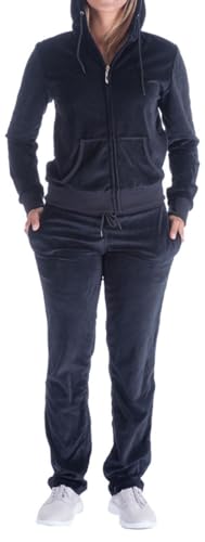 Image of LeeHanTon Womens Jogging Suits Sets Running Velour Outfit Zipper Warm Up 2 Pieces Hoodie and Pant Tracksuit