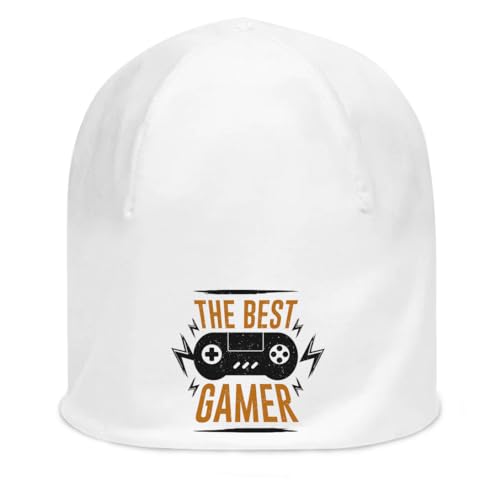 Bonnet gamer blanc extensible en coton fin contre le froid