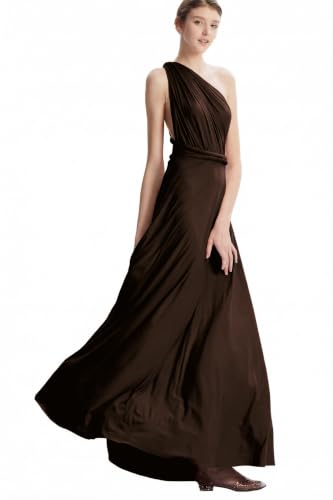 Image of Multi-Way Wrap Infinity Maxi Dress for Bridesmaids & Wedding Guest | 31 Colors for All Wedding Themes, One Size & Plus, 1 Dress for Any Events, Evening, Prom, Gala, Non-See-Through, Wrinkle-Free