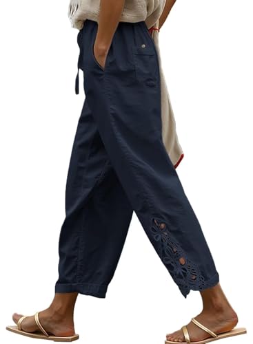 Image of Women Fashion 2026 Casual Elastic Waist Pants with Pockets