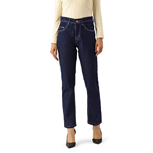 Image of PARIS HAMILTON Womens /Girls High Waist Straight fit Stretchable Denim Jeans Relaxed Fit