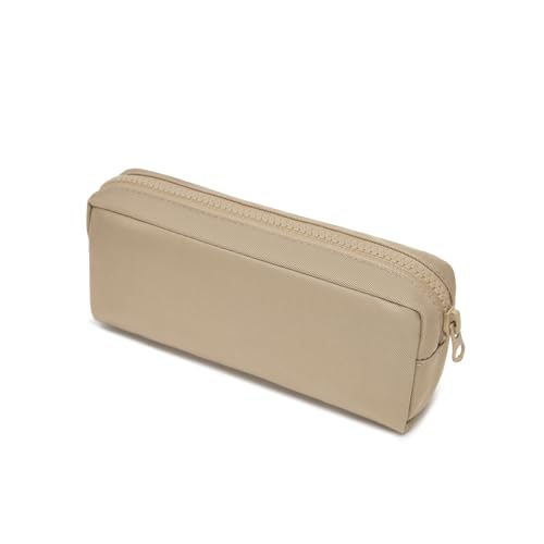 Image of Color Pencil Case Simple Oxford Fabric Bag for Student Lightweight Design (Khaki,Oxford Fabric)