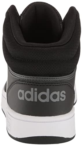 Adidas Big Kid Hoops 3.0 Mid Core Black/White/Grey Six 4 #TOP2