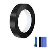 Gloss Black Vinyl Wrap Tape Roll, Self-Adhesive Black Out Chrome Delete Tape with Tool Kit Air Release Adhesive Detailing Wrap DIY Car Door Sill Window Trim Edge Guard Protective(3cm x 30feet)