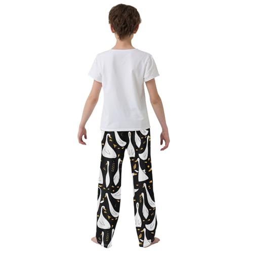 Goose and Leaves Boys Long Pants Soft Trousers Elastic Waist Kids Lounge Bottoms with Pockets S-XL3