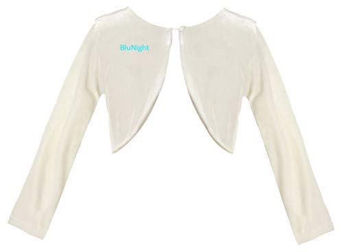 Image of BluNight Collection Little Girls Long Sleeve One Button Velvet Bolero Sweater Jacket Dress Cover Up