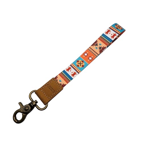 Aztec Keychain Wristlet Strap - Aztec Print Wrist Lanyard for