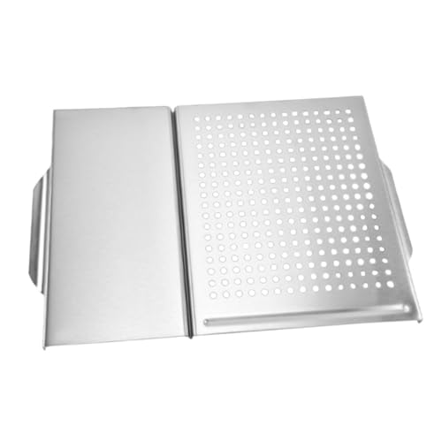 POPETPOP 1pc Stainless Steel Barbecue Pan Griddle Plate Replacement Tray Grilling Accessories Cooking Grease Grill Accessories Barbeque Roaster Pan Grilling Platter Grill Tools Silver