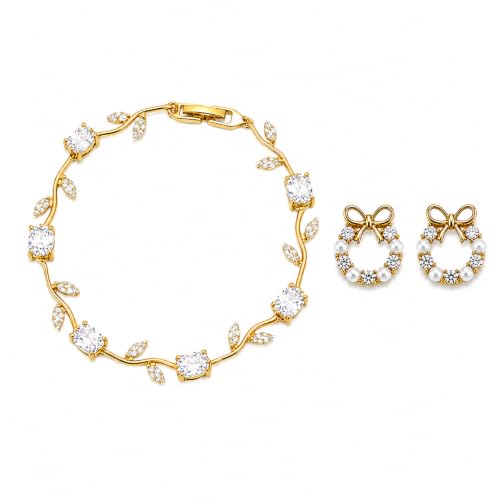 Image of Trending Tulip Bracelet for Women Stylish | Silver and Gold Toned Crystal Floral Tulip Bracelet for Girls & Women | Rapunzel Inspired | Romantic Gift Jewellery
