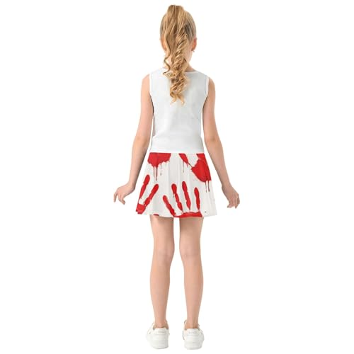 Tennis Skirts Toddler Red Bloody Handprints White Athletic Shorts Girls Skorts Kid Teen Butterfly Skirt 4t4
