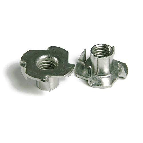 316 Stainless Steel T-Nuts Pronged Marine Grade Stainless Steel Tee Nuts #10-24 (3-Prong) Qty 25