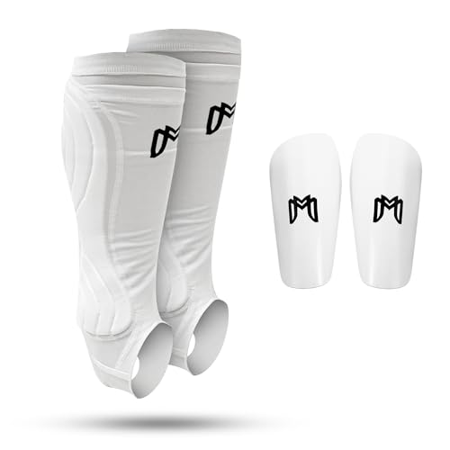 Protège-tibias de football avec protection rembourrée et manchon compression anti-chocs