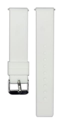Image of DREAMY DESIGNS 18mm Soft Silicone Waterproof Breathable Watch Strap Metal Buckle Replacement for Men & Women - PACK OF 1 (WHITE)