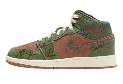 Jordan Big Kid's 1 Mid SS Archaeo Brown/Light Olive (FQ8101 200) - 7
