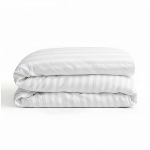 BEDDING ZONE- Multi-Colored Luxury Stripe Duvet Cover (only cover) - zipper (White Queen (220x240))