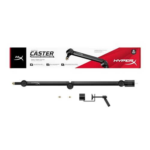 Hyperx Caster, Braccio Di Supporto Per Microfono E Camera Da 0,2 Kg A 1 Kg Con Attacco Filettato Da 1/4", 3/8" O 5/8", Rotazione A 360°, Cavi Nascondi