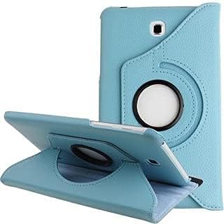 M Cart 360 Degree Rotating Universal Camera Hole Leather Stand Case Cover for Samsung Galaxy Tab A 8.0 Inch T350, T351, T355 (Sea Blue)