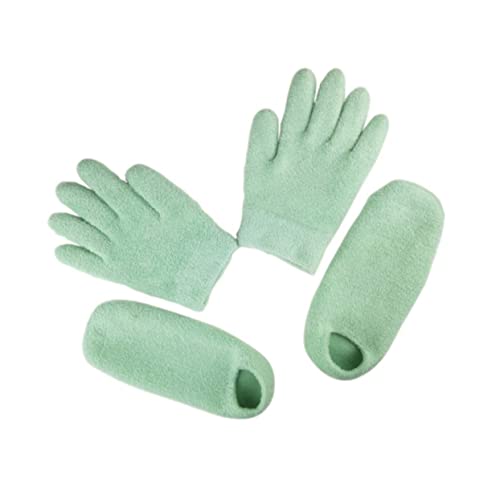 SOESFOUFU 2 Pack Hand Moisturizing Gloves Foot Socks Gel Spa Gloves for Moisture Feet Socks Care