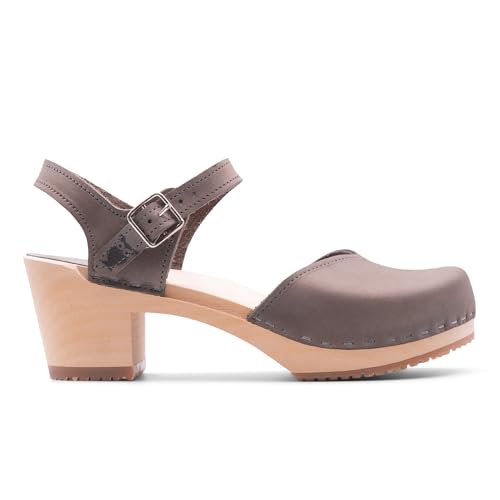 Image of Sandgrens Handmade Swedish Wood Clogs for Women, High Heel Sandal | Victoria
