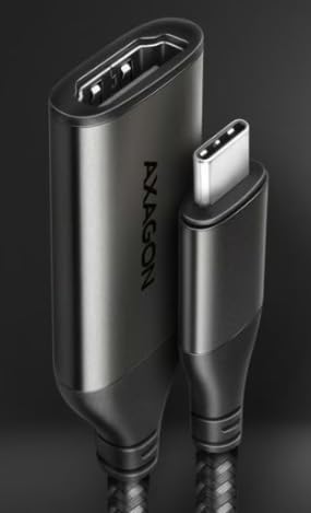 AXAGON RVC-HI2M USB-C zu HDMI 2.0 Adapter, 4K/60Hz, Aluminum - 25 cm, Black