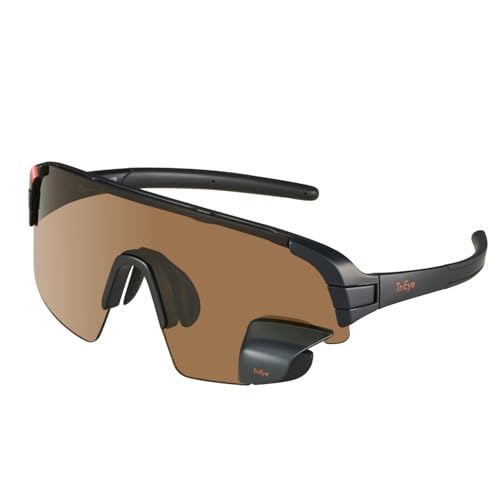 Lunettes de sport TriEye avec miroir de rétrovision intégré Noir