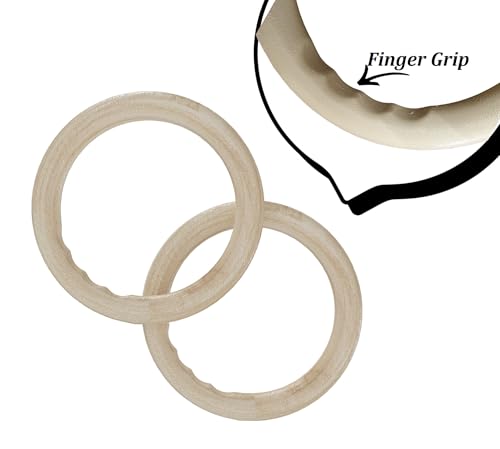 TechHark® Gymnastic ABS Rings with Heavy Duty Adjustable Strap Capacity with 14.5ft Adjustable Buckle Straps for Cross Fitness Functional Training for Home Gym Full Body Workout (Gym.Ring OW)