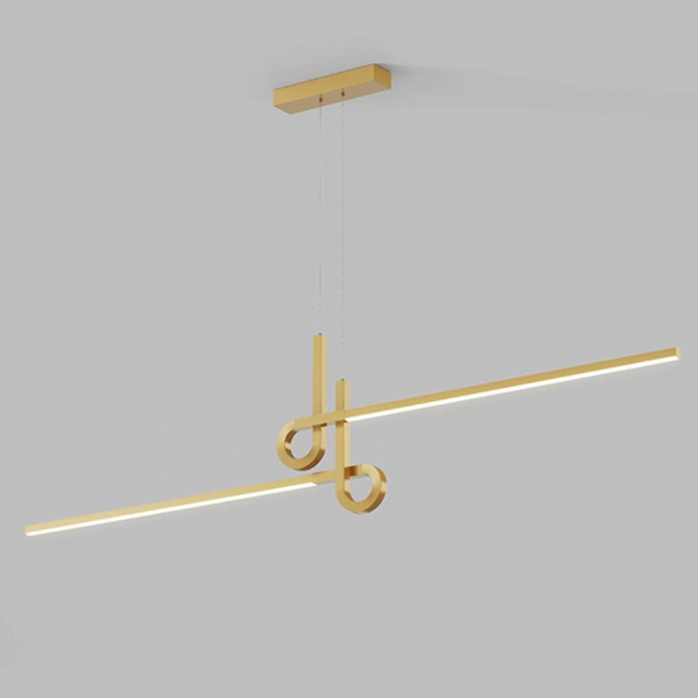 Suspension longue linéaire en métal d'aluminium au design géométrique pour salon chic