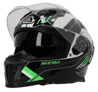 Casco Integral Acerbis Homologación 22-06 Negro y Verde 0026016.325