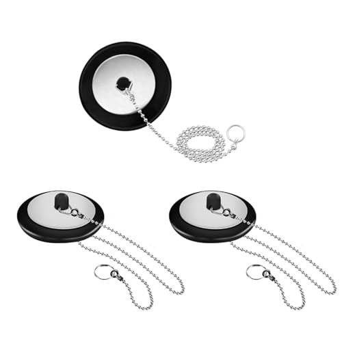 LIANRISES 3 Piezas Tapon Bañera 4.3cm Tapon Bañera Universal Tapones para Bañera Tapón De Fregadero De Baño Tapón De Bañera Universal Reemplazo Cocina Cadenas De Acero Inoxidable
