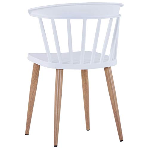 Image of Finch Fox Scandinavian Stylish & Modern Furniture Plastic Chairs for Cafeteria Seating /Dining Chair /Side Chair /Kitchen /Restaurants /Hotels (White)