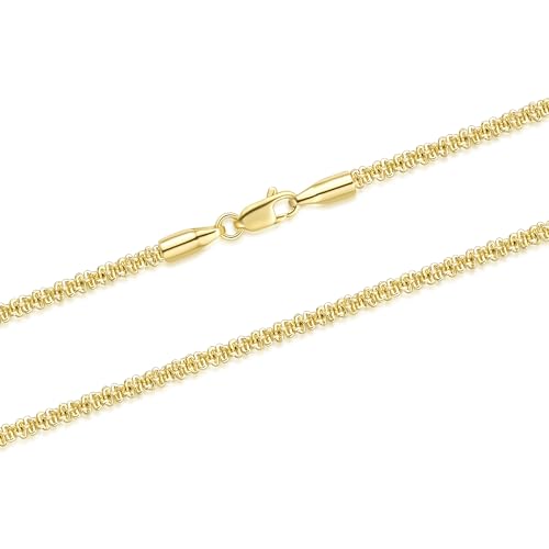 KROMPG 14K Gold Necklace Byzantine Margarita Chain