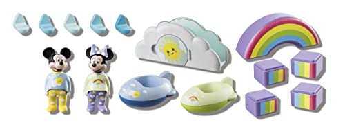 Playmobil 71319 1.2.3 & Disney: Maison des Nuages de Mickey et Minnie - avec Deux Personnages et Une Maison - Mes Premiers Apprendre en s'amusant - pour Les Tout-Petits 18-36 Mois