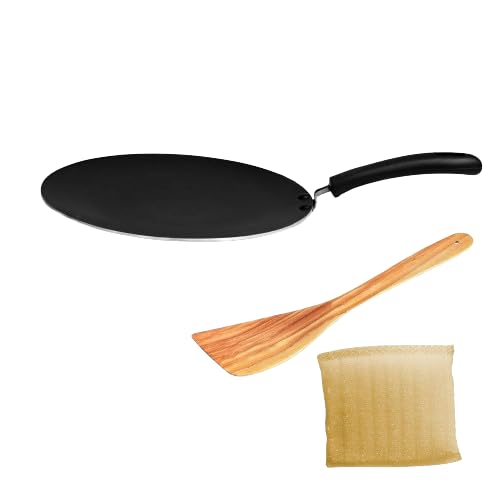 Sunblaze Tawa Non Induction Concave Tawa for Roti, Flat Tava, Non Induction Roti Tawa, 250mm (Red), Anti-Bulge Tawa, 1 Year Manufacturer Warranty