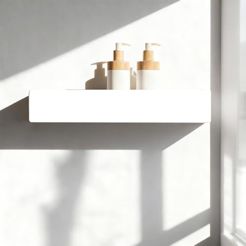 WJUAN Soporte de ducha blanco, con sistema de filtración de agua y ganchos laterales, estante de pared para ducha, incluye caja perforada y accesorios, para cuarto de baño organizador de ducha - imagen 5