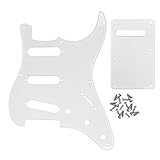 IKN 1Ply Transparent Strat Pickguard Backplate Set for 3 Single Coil Pickups-11 Hole, come with Pickguard Screws