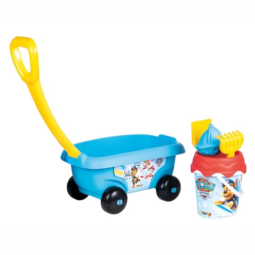 Smoby - Pat Patrouille - Chariot de Plage Garni - Seau + Accessoires - Fabriqué en France - Dès 18 Mois - 867013