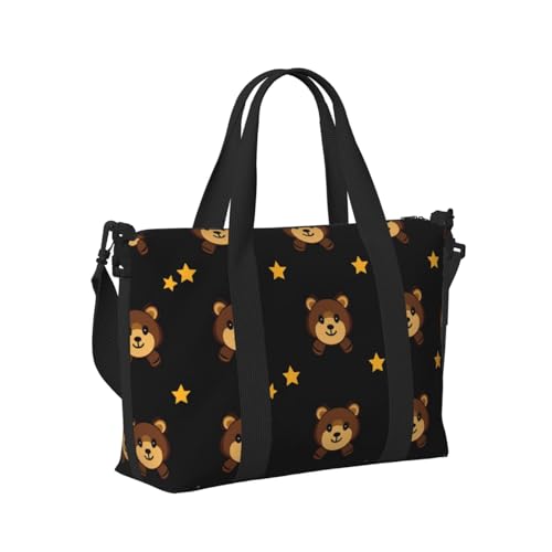 Travel Duffle Bag Cute Bear Pattern Weekender Overnight Bags Luggage Bag for Women Men Waterproof Sports Gym Bag Hand Bag with Shoulder Strap3