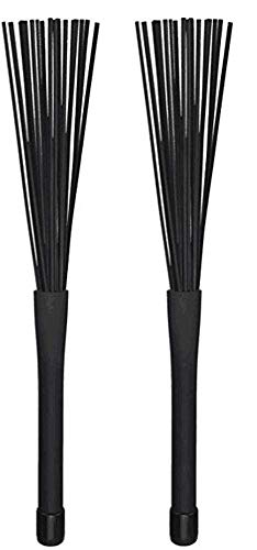 1 Pair Drum Brushes Retractable Drum Wire Brushes Drum Sticks Brush Comfortable Rubber Handles, Perfect Gift for Rock Band, Country music, Folk,Drummers