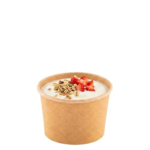 Image of Coppetta 4 Ounce Dessert Cups, 50 Disposable Ice Cream Cups - Lids Sold Separately, Heavy-Duty, Kraft Paper Frozen Yogurt Bowls, For Hot And Cold Foods, Perfect For Gelato Or Mousse - Restaurantware