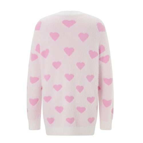 Awoscut Mother and Daughter Matching Clothes Sweater Cardigan Top Long Sleeve Heart Sweater Jumpers Mommy and Me Blouse4