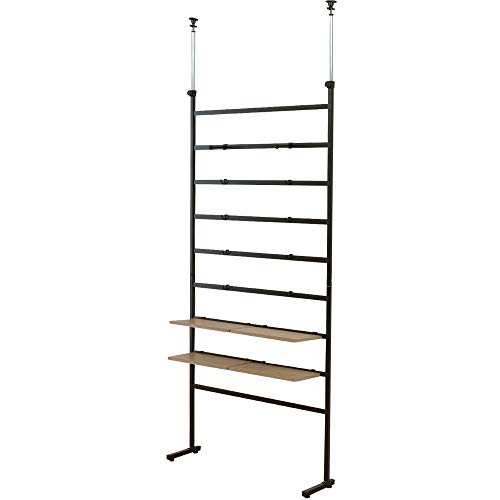 ワイエムワールド ラダーラック 突っ張り 壁面収納 サイラス 幅90cm オーク 00-155