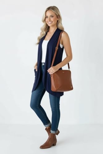 Image of ToBeInStyle Womens Open Front Casual Shrug Lightweight Layering Cardigan Sleeveless or Short Sleeve