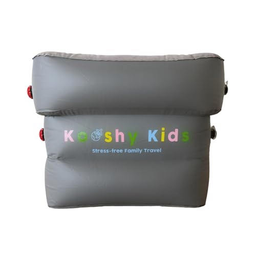 Kooshy Kids Premium Kooshion – Inflatable Travel Footrest Cushion for Kids – Dual Air Chambers, Rapid Deflation, Accepted on 100+ Airlines, Compact & Lightweight – 800g