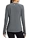 baleaf Women's Thermal Tops Fleece Lined Shirts Long Sleeve Cold Weather Running Gear Workout Zipper Pocket Thumbholes Dark Grey S
