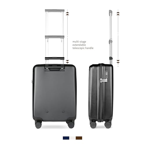 Valise Rigide S bugatti Linea noire en polycarbonate léger à 4 roulettes