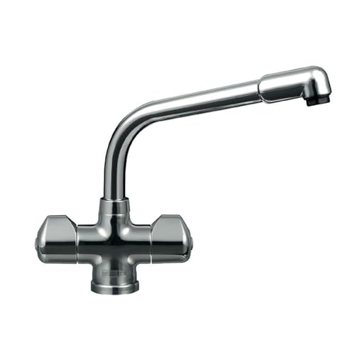 Franke Danube Traditional Twin Lever Swivel Spout Mono Mixer Chrome Kitchen Tap