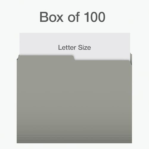 Pendaflex File Folders, 1/2 Cut Tab, Letter Size, Gray, Durable Paper Stock, 100/Box, Ideal for Office/Home/School File Organization, Made in Canada image 5