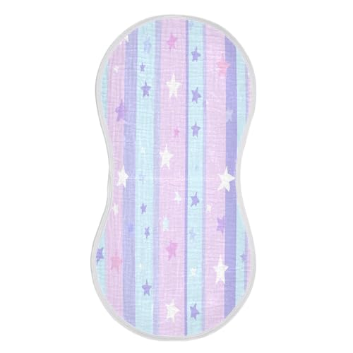 Colorful Star Stripes Plant Burp Cloths Cotton Baby Washcloths,Large 22x11in Burping Cloth Absorbent and Soft for Newborn Baby Boys and Girls,4 Pack
